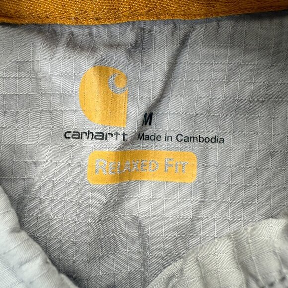 Carhartt Force Mandan Shirt Men M Gray Ripstop Nylon Cotton Long Sleeve Solid - Picture 5 of 16